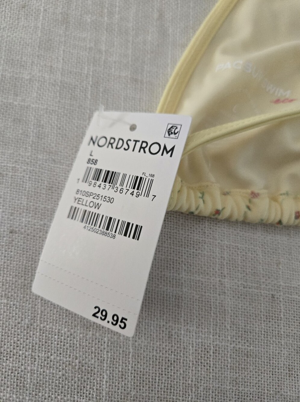 NWT PacSun Yellow Floral Triangle Bikini Top - Picture 5 of 5